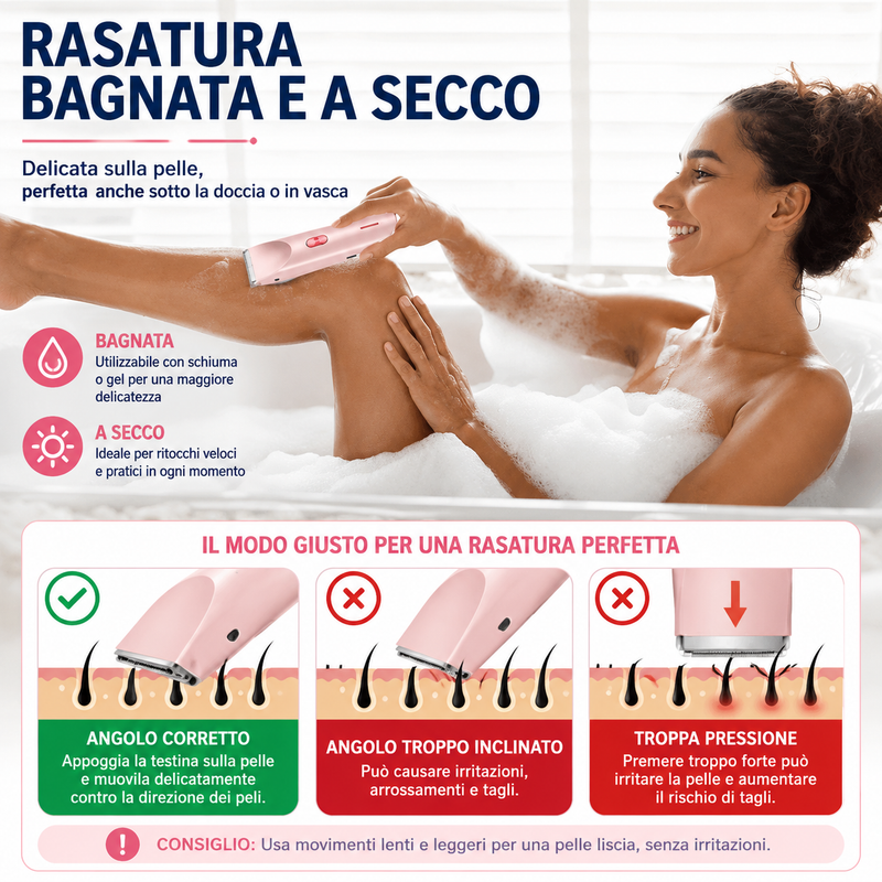Rasoio Elettrico Donna 2in1 IPX7